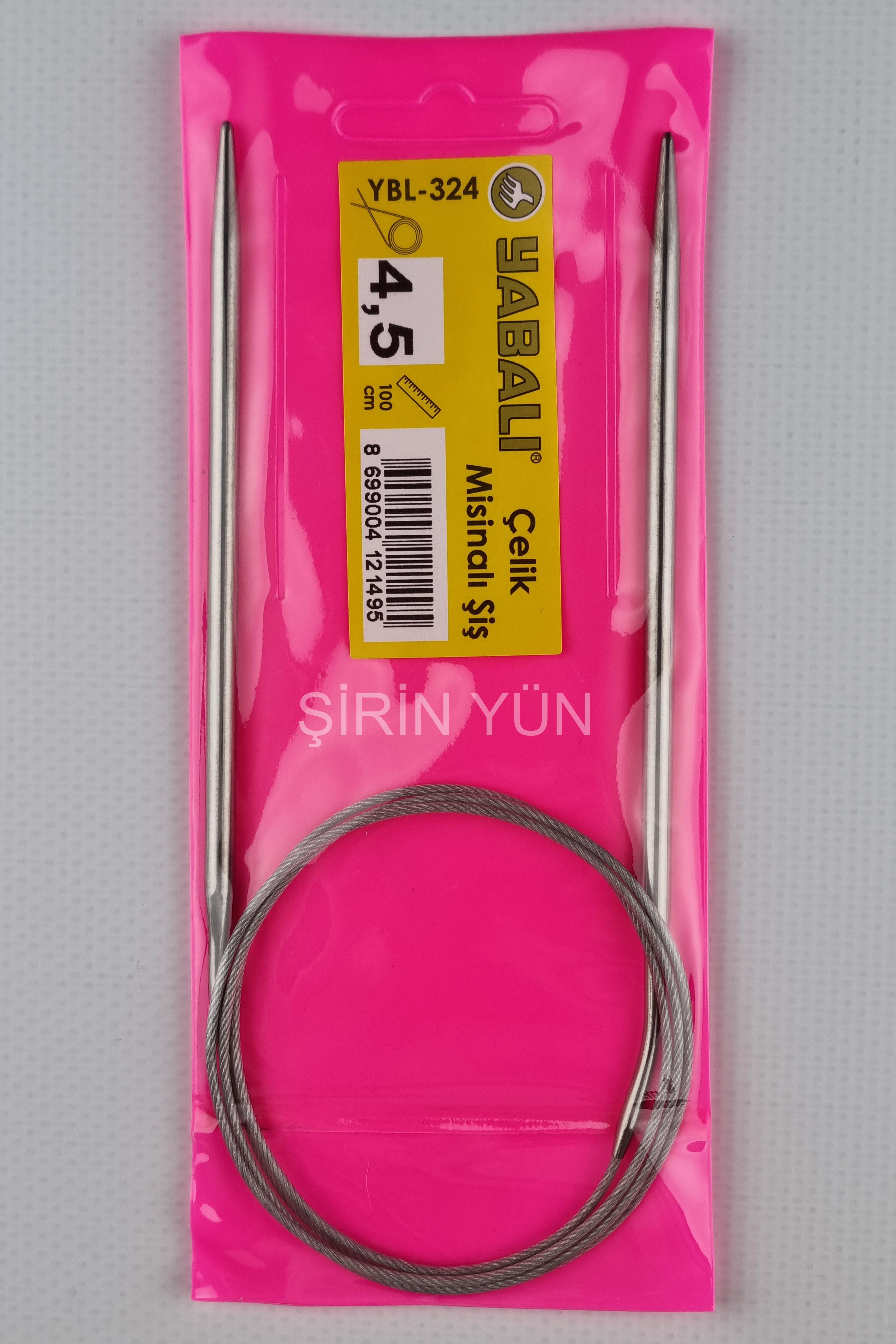 Yabalı 100 Cm Çelik Misinalı 4.5 mm Örgü Şişi