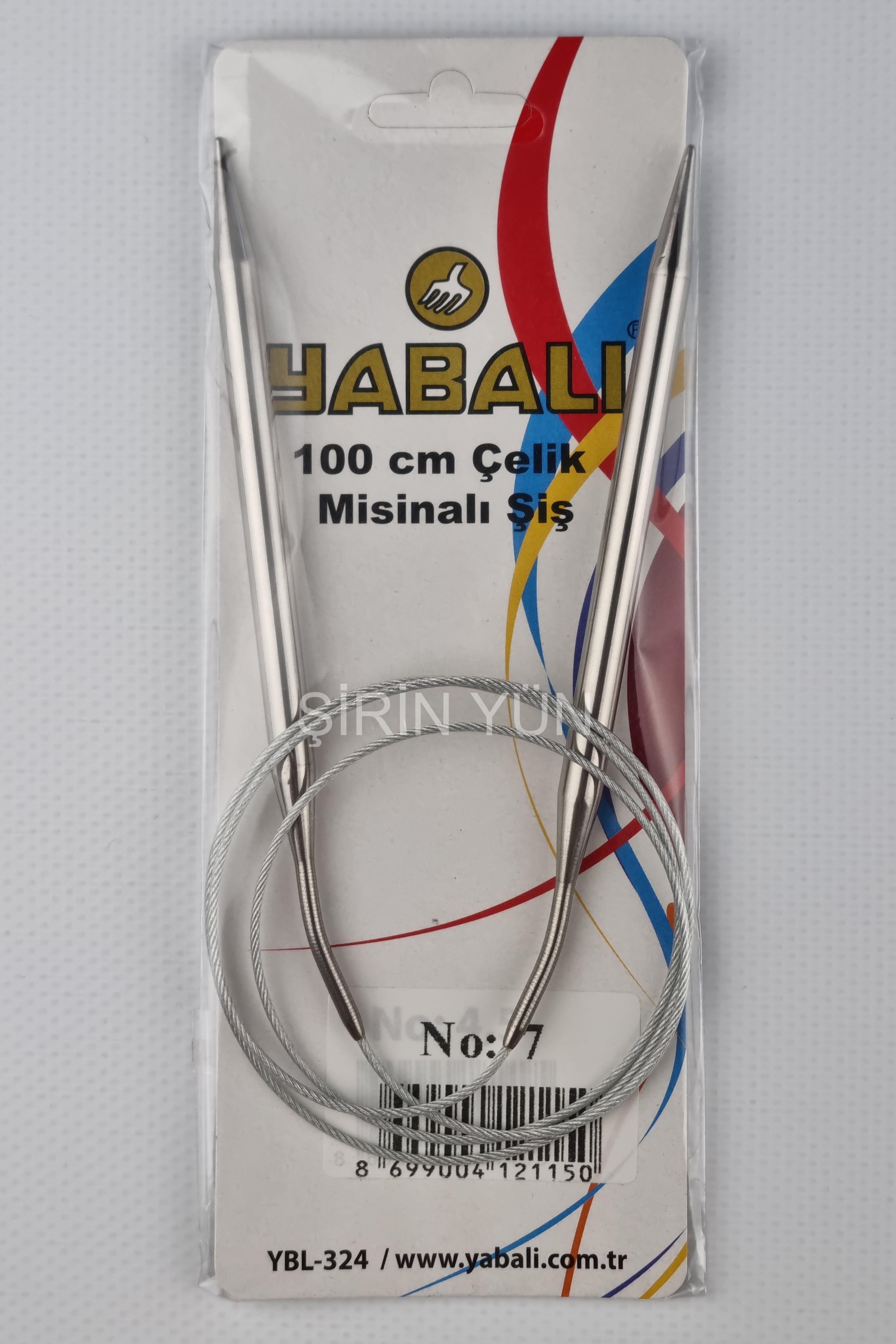 Yabalı 100 Cm Çelik Misinalı 7 mm Örgü Şişi