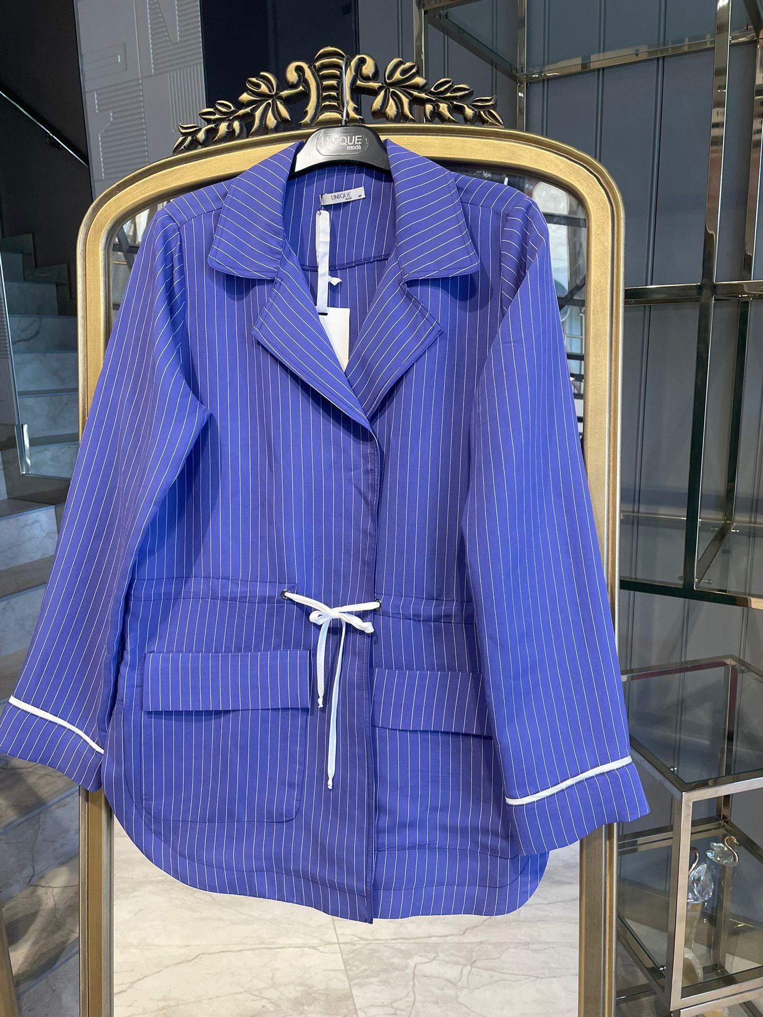 ÇİZGİLİ KUMAŞ BLAZER CEKET
