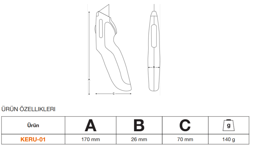 Bahco ERGO™ Maket Bıçağı KERU-01