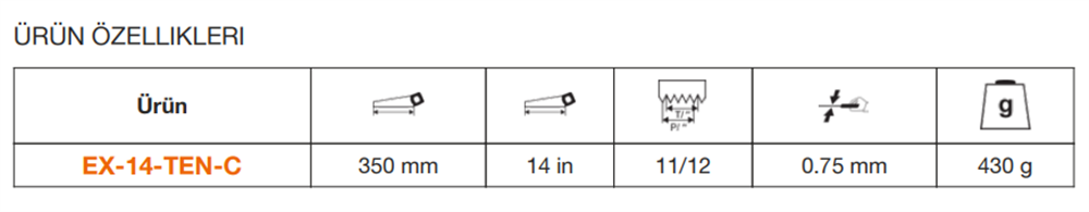 Bahco ERGO™ İsveç Yapımı Tenon Testresi Bıçağı Superior EX-14-TEN-C
