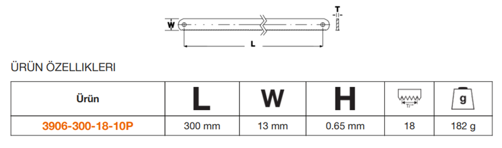 Bahco İsveç Yapımı El Testere Laması 30cm 3906-300-18-10P