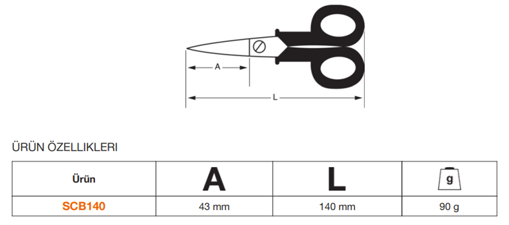 Bahco Profesyonel Elektrikçi Makası SCB140