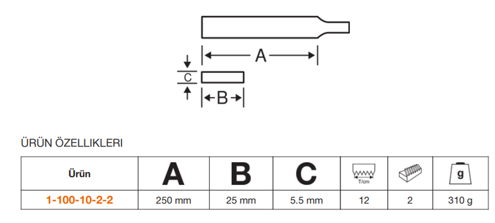 Bahco ERGO™ Lama Eğe 1-100-10-2-2