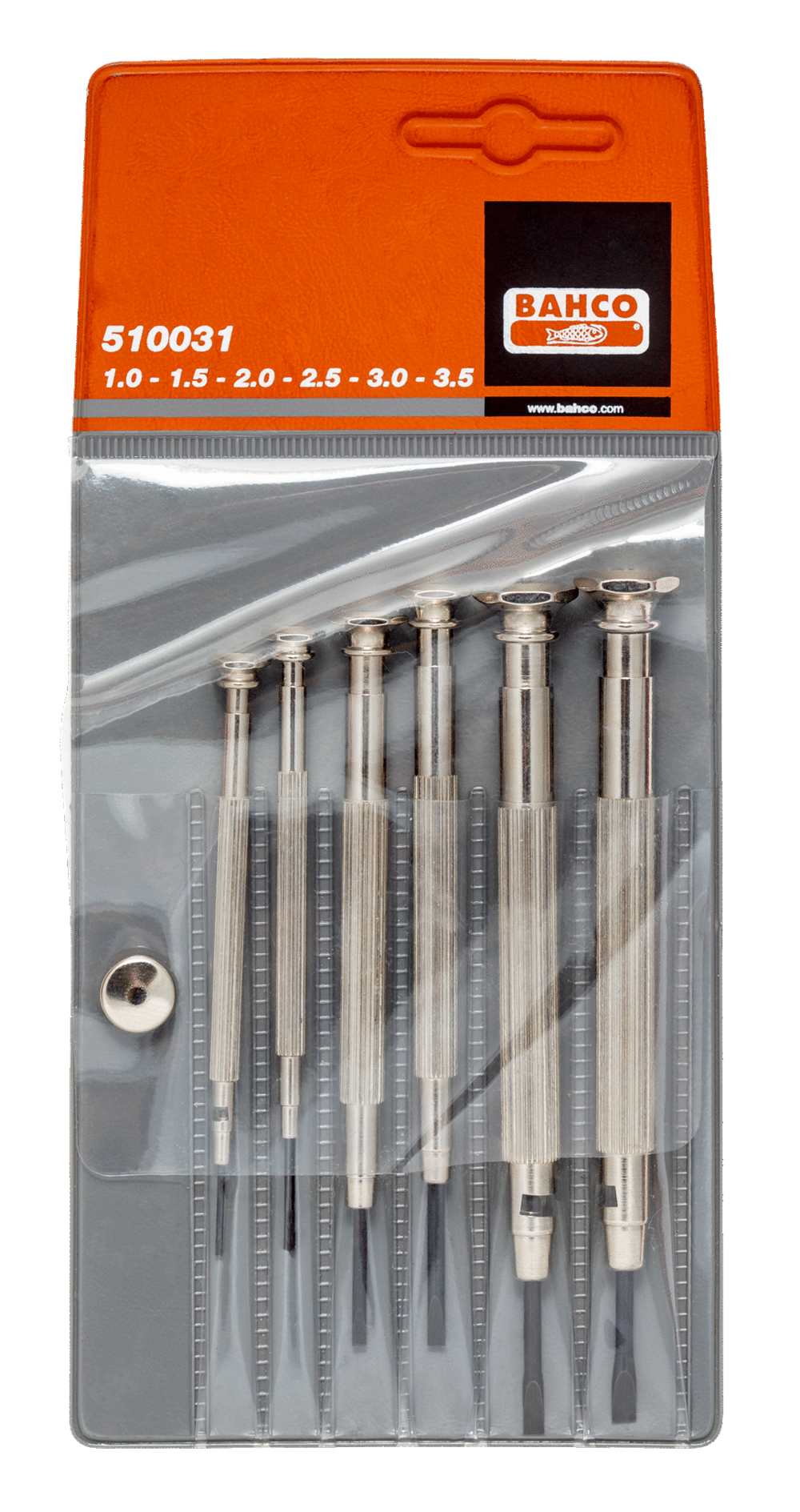 Bahco Hassas Düz Saatçi Tornavida Seti 510031 1-3.5 mm - 6 parça