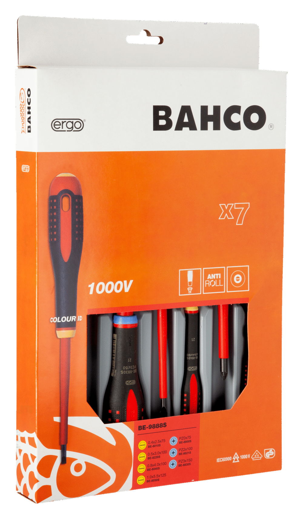 Bahco ERGO™ 7 Parça 1000V Tornavida Seti BE-9888S