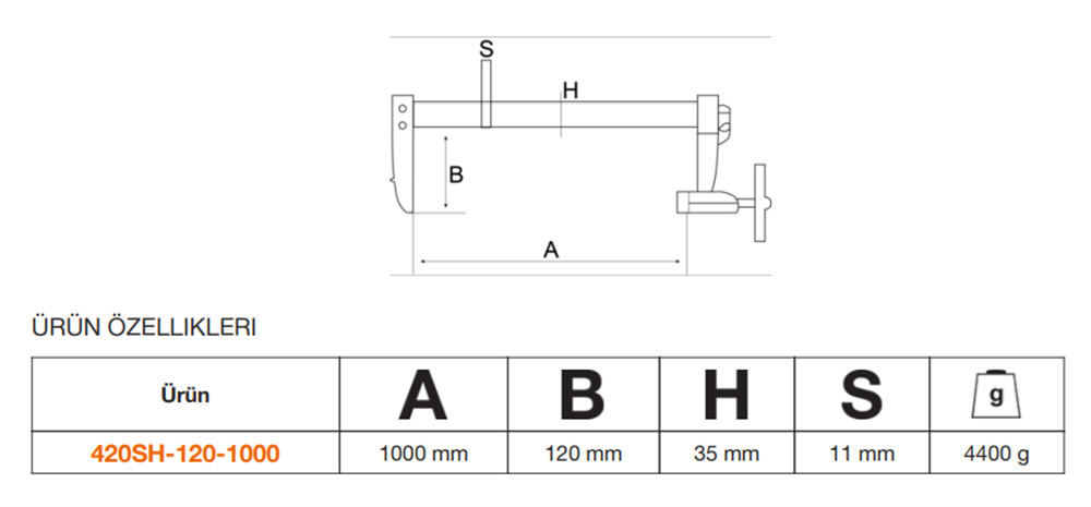 Bahco Kauçuk Saplı İşkence 1000mm 420SH-120-1000