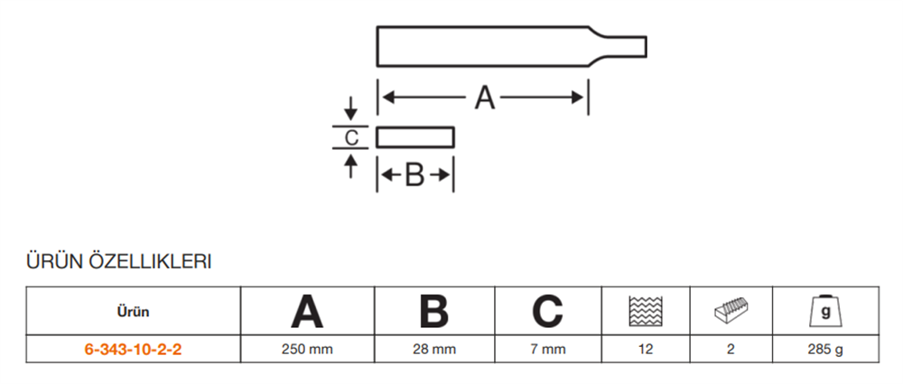 Bahco ERGO™ Hassas Törpü 6-343-10-2-2