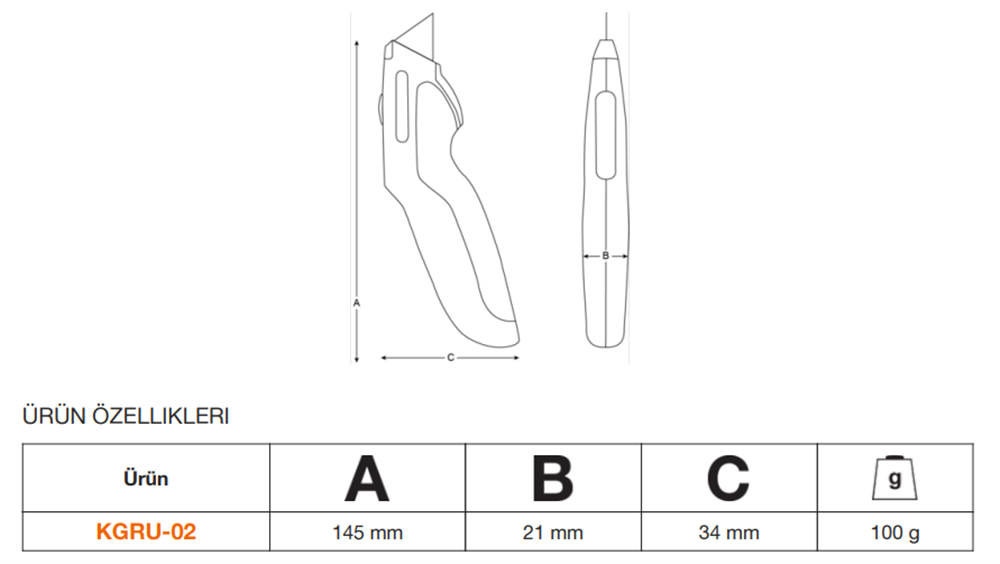 Bahco Maket Bıçağı KGRU-02