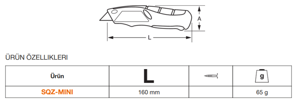 Bahco Mini Maket Bıçağı 16cm SQZ-MINI