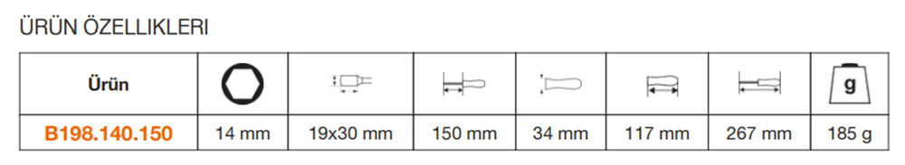 Bahco Somun Anahtarı B198.140.150