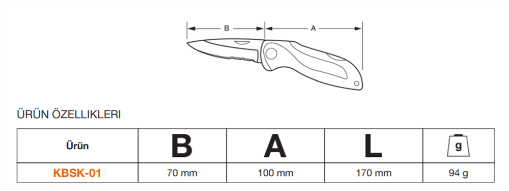 Bahco Katlanır Çok Amaçlı Bıçak KBSK-01