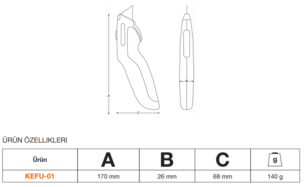 Bahco ERGO™ Maket Bıçağı KEFU-01