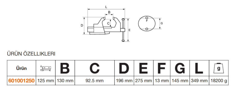 Bahco Mengene 125mm 601001250