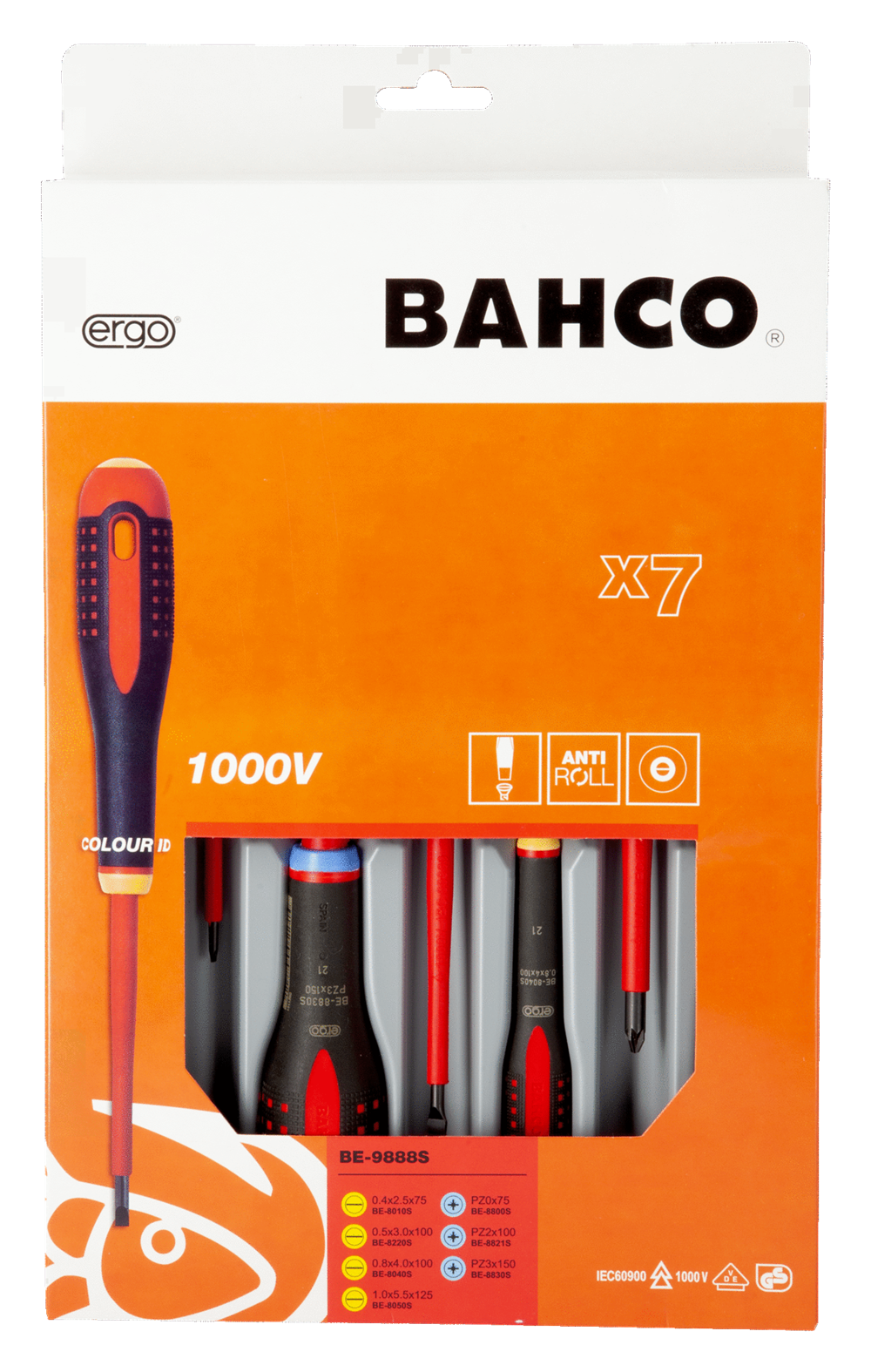 Bahco ERGO™ 7 Parça 1000V Tornavida Seti BE-9888S