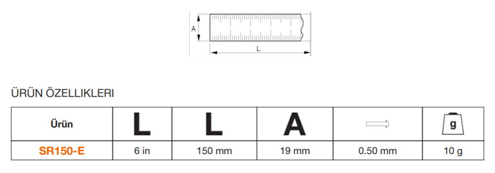 Bahco Çelik Metre SR150-E
