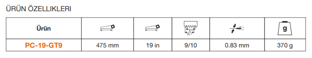 Bahco İsveç Yapımı Marangoz Testeresi Sert Uçlu PC-19-GT9