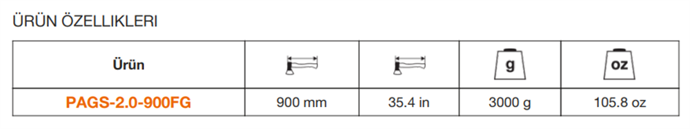 Bahco Fiberglass Saplı Kazma PAGS-2.0-900FG