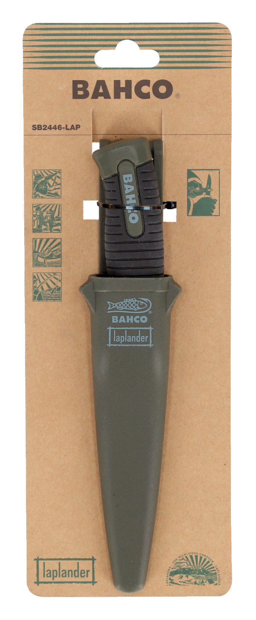 BahcoBahco Çift Bileşenli Yeşil Saplı Tüccar Laplander Kamp Bıçağı SB2446-LAPSB2446-LAP