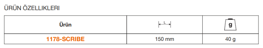 Bahco Çizgi Kalemi Tungsten 150Mm 1178-SCRIBE