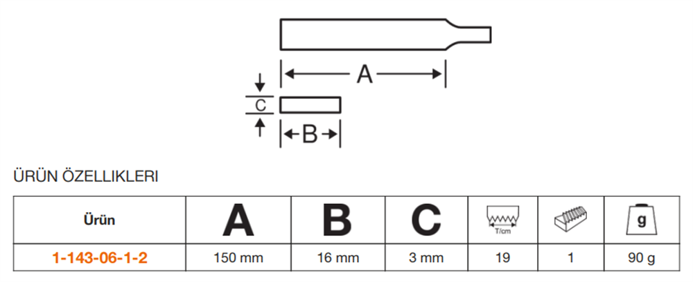 Bahco ERGO™ Mil Eğesi 1-143-06-1-2