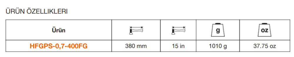 Bahco Fiberglas Saplı Genel Kullanım Amaçlı Kamp Baltası HFGPS-0.7-400FG