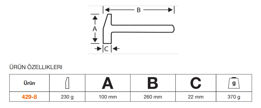 Bahco Çatal Çekiç 429-8