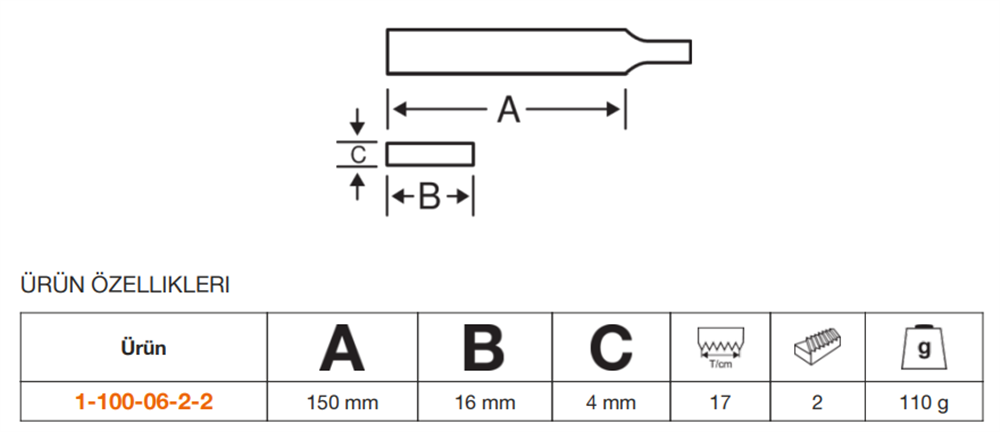 Bahco ERGO™ Lama Eğe 1-100-06-2-2