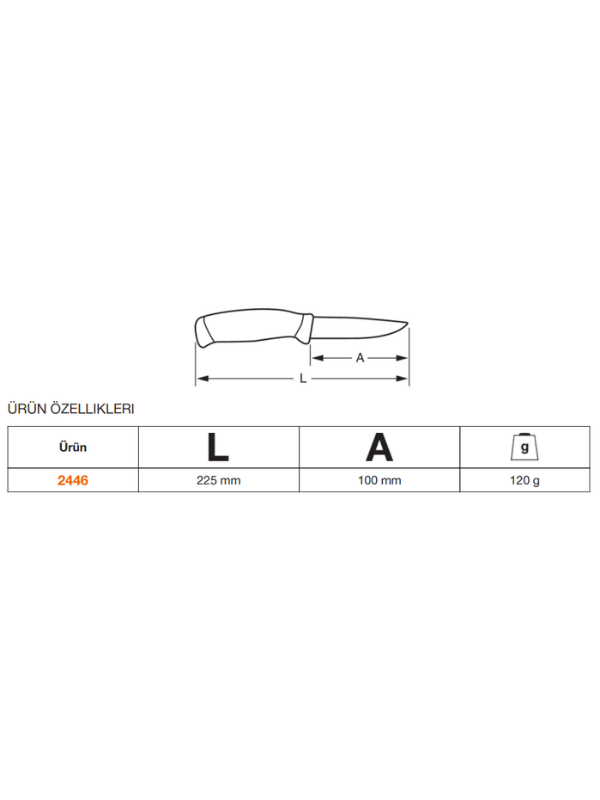 BahcoN2446 – Çift Bileşenli Saplı El Bıçağı N2446