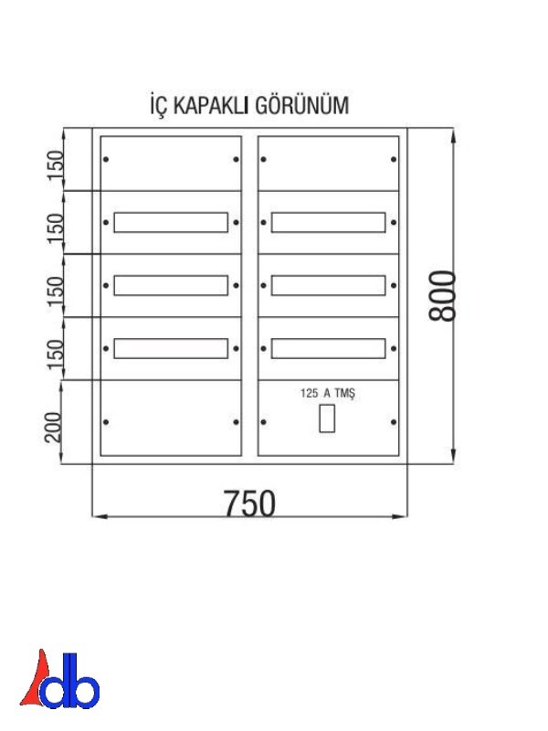 75*80*20 CM 90 AD.SİG.+125 A KOMPAK+KLEMEN YERİ