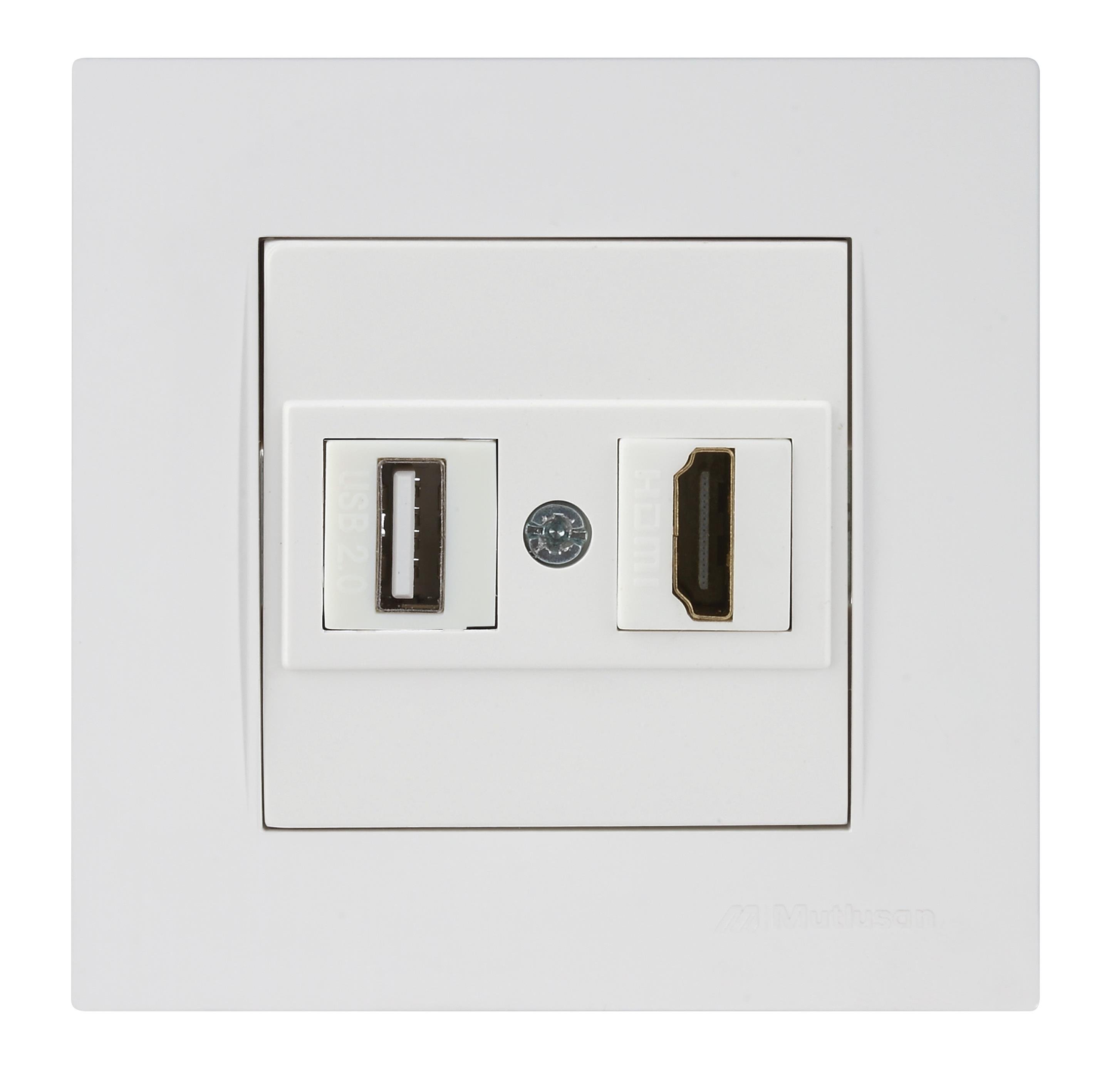 DATA PRİZİ 1*USB/1*HDMI RİTA BEYAZ