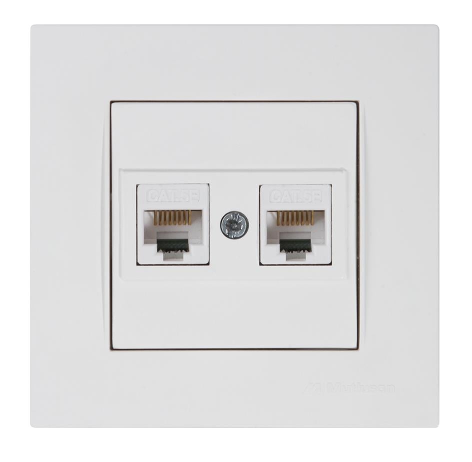 DATA PRİZİ 2*RJ45 CAT5E RİTA BEYAZ