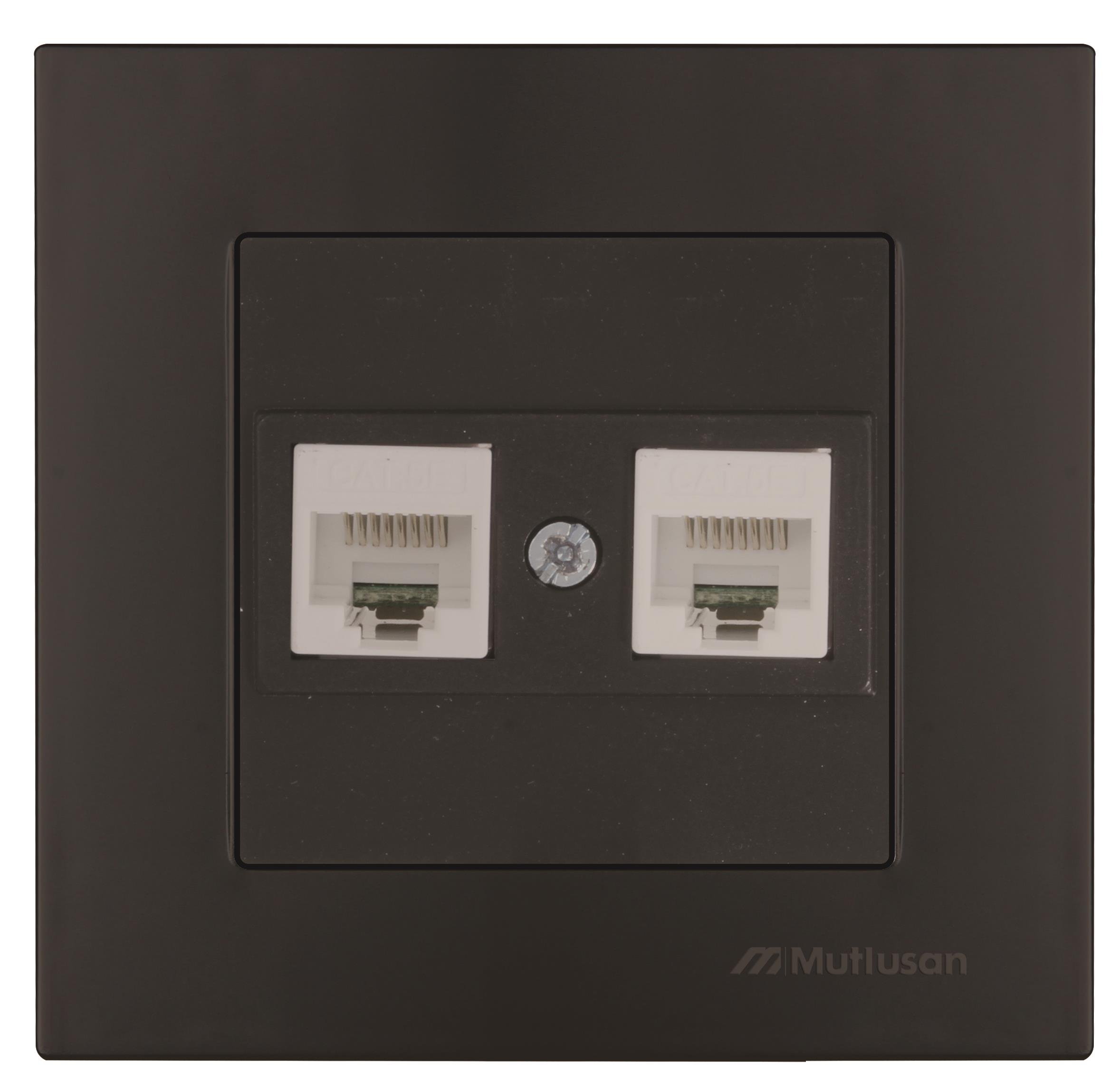 DATA PRİZİ 2*RJ45 RİTA SİYAH (CAT6)