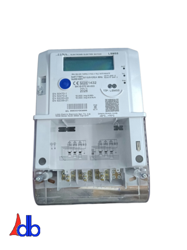 LUNA LSM55 AKTİF REAKTİF  PRO TRİFAZE SAYAÇ RS485