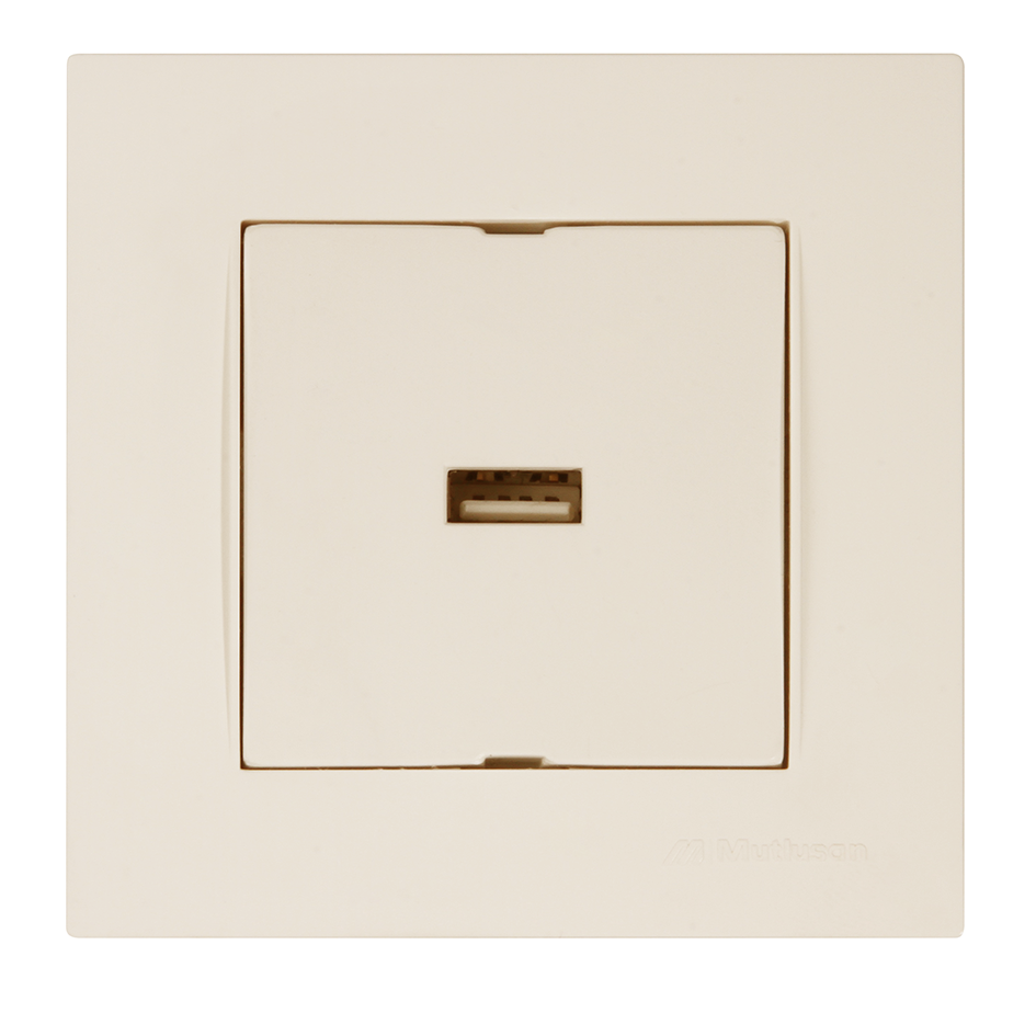 TEKLİ USB ŞARJ PRİZİ RİTA KREM