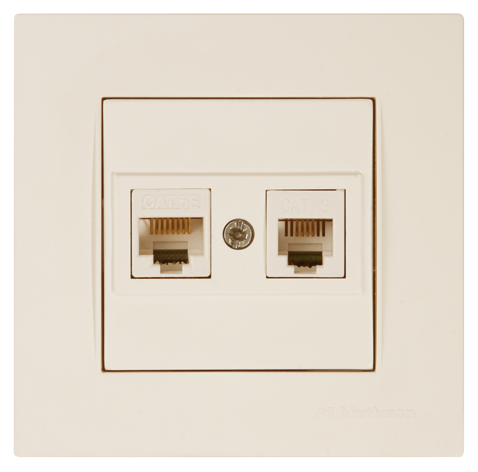 TELEFON+DATA (RJ12+RJ45)CAT3+CAT5 RİTA KREM