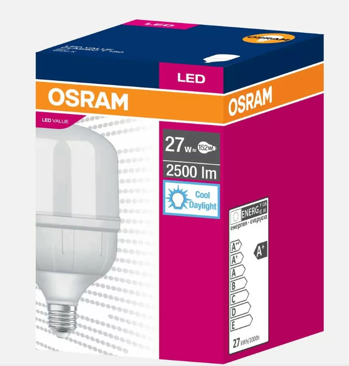 VALUE 27W 865 E27 2500LM CLT LED JUMBO TORCH AMPUL