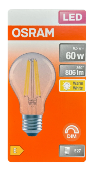 VALUE CLA60D 6.5W/827 230V FIL E27 DİMLİ AMPUL