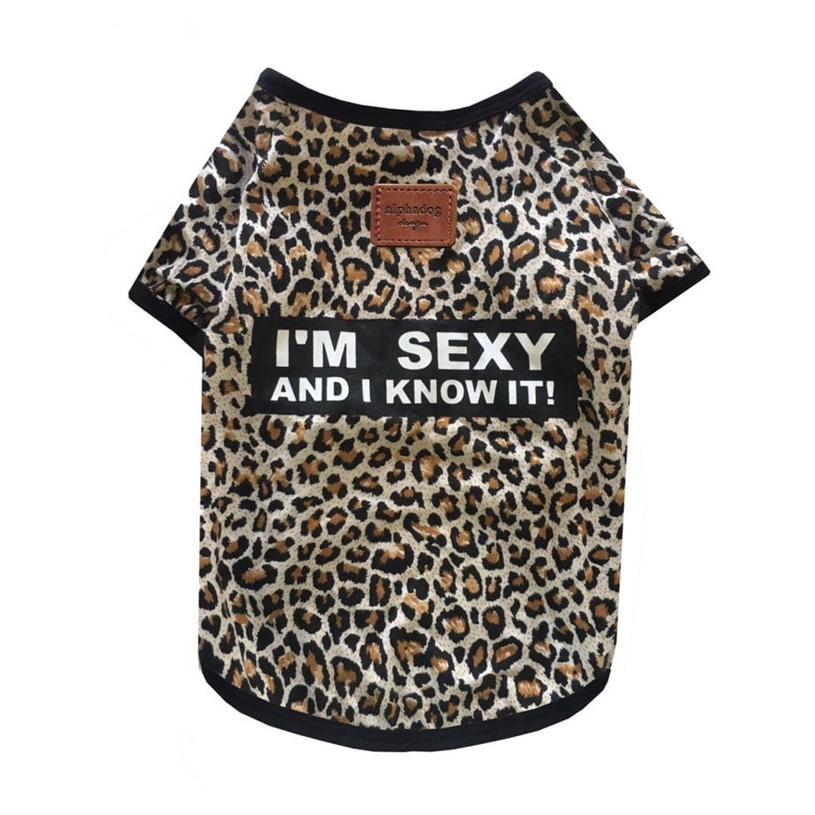 Alphadog Design Leopard Sexy Köpek T-shirt