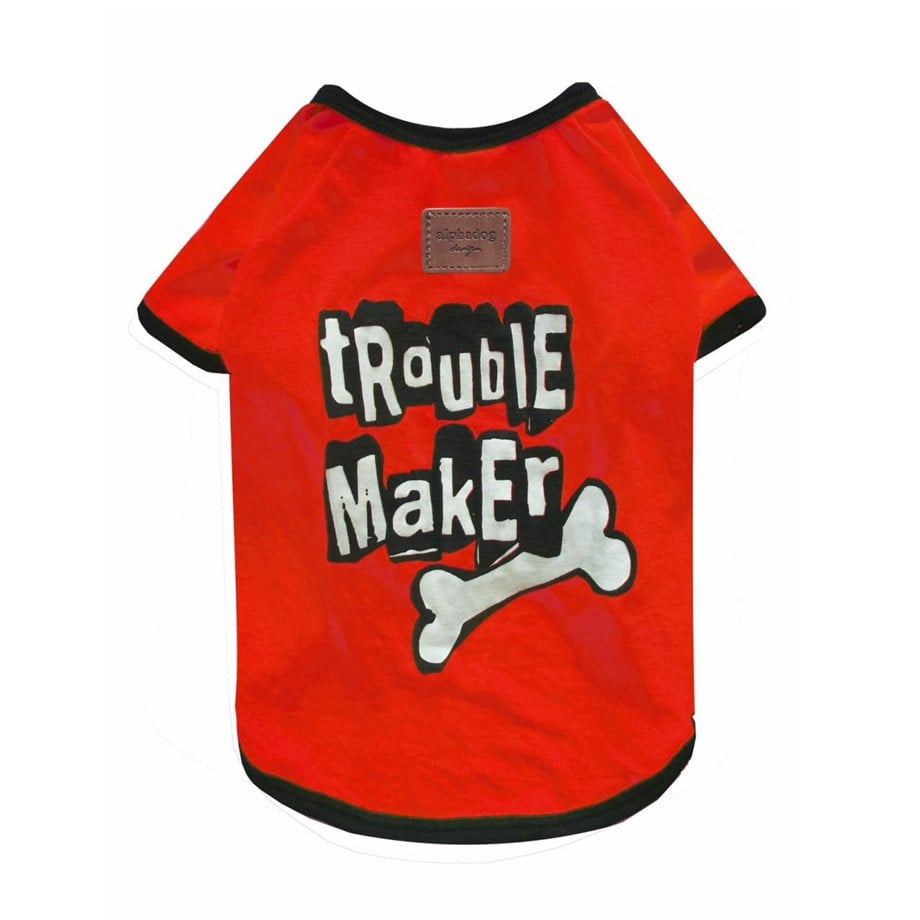 Alphadog Design Trouble Maker Köpek T-shirt Kırmızı
