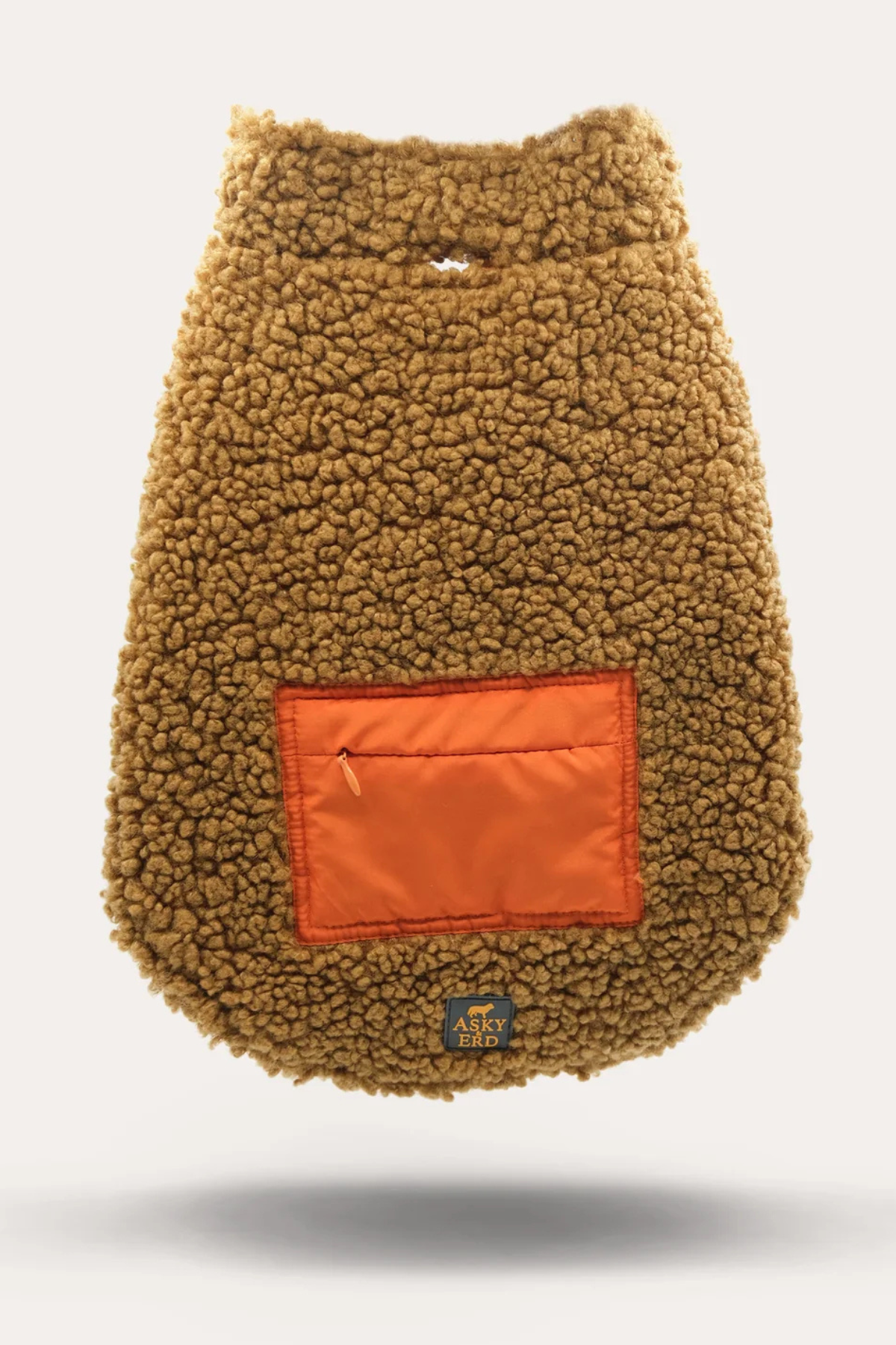 Asky&Erd Zippered Sherpa Vest | Caramel Cloud