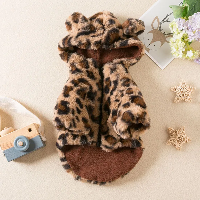 DolcePets Köpek Leopar Ceket Kahverengi