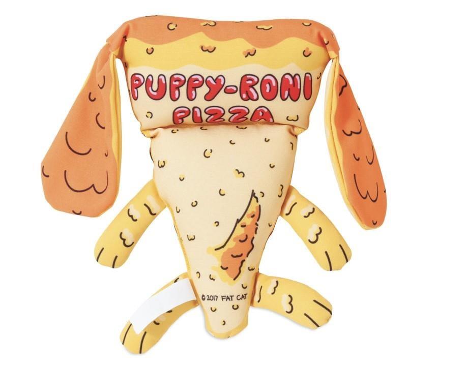 Fat Cat Foodies Dayanıklı Kanvas Kumaştan Sesli Köpek Oyuncağı (Pizza)