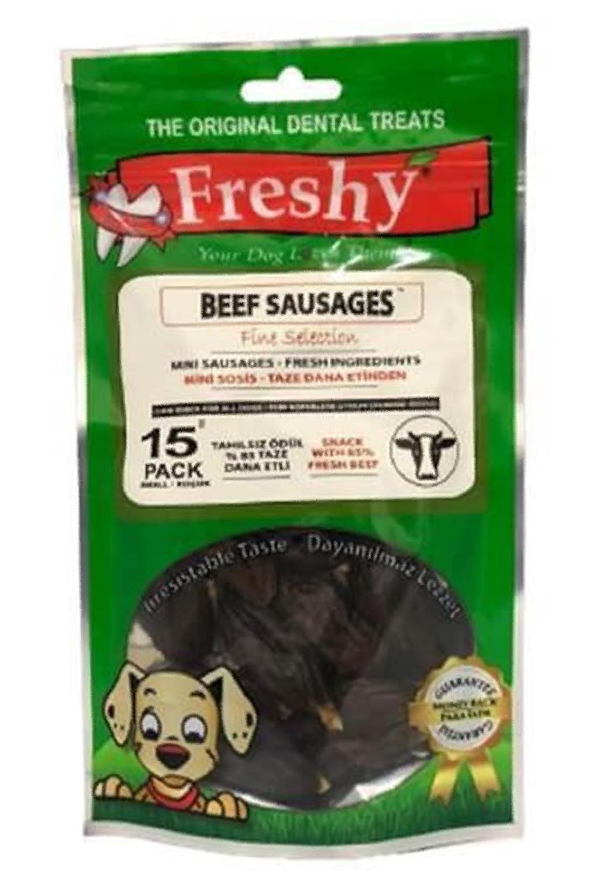 Freshy Biftekli Mini Sosis Köpek Ödül Maması 15'li 100 Gr