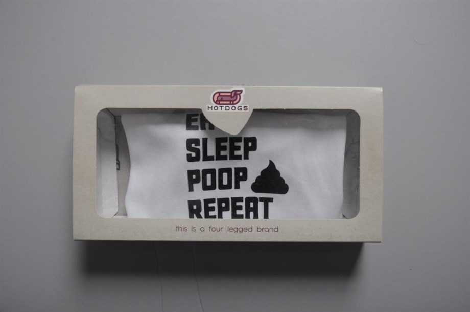 Hotdogs Eat Sleep Poop Repeat White Köpek T-Shirt