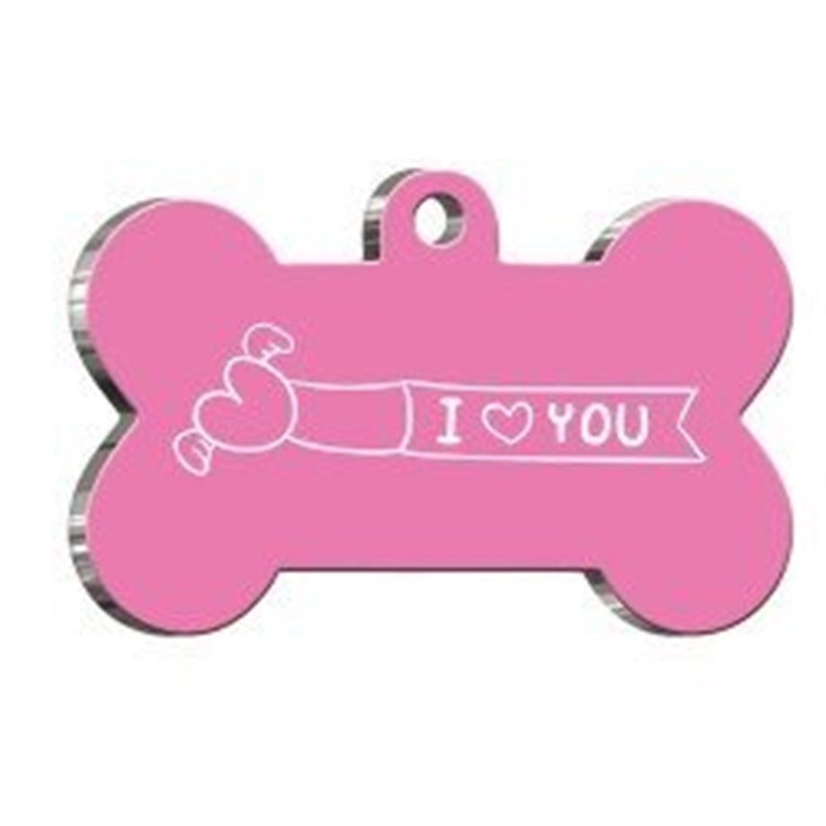 I Love You Pembe Kedi Köpek Künyesi