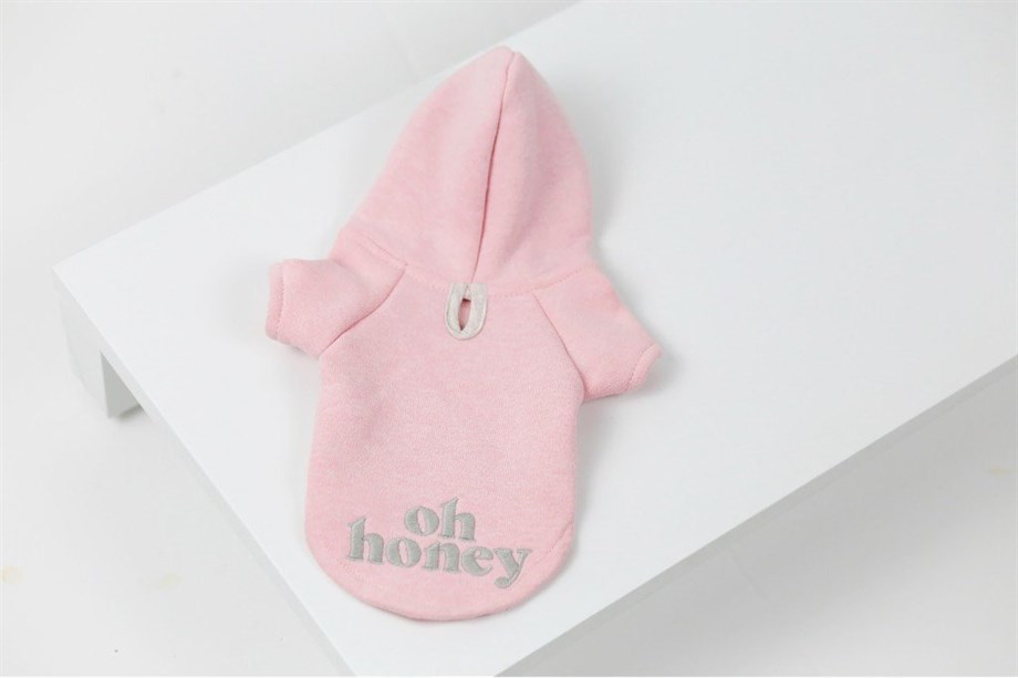 Lil.co Oh Honey Hoodie Köpek Sweatshirt Pembe