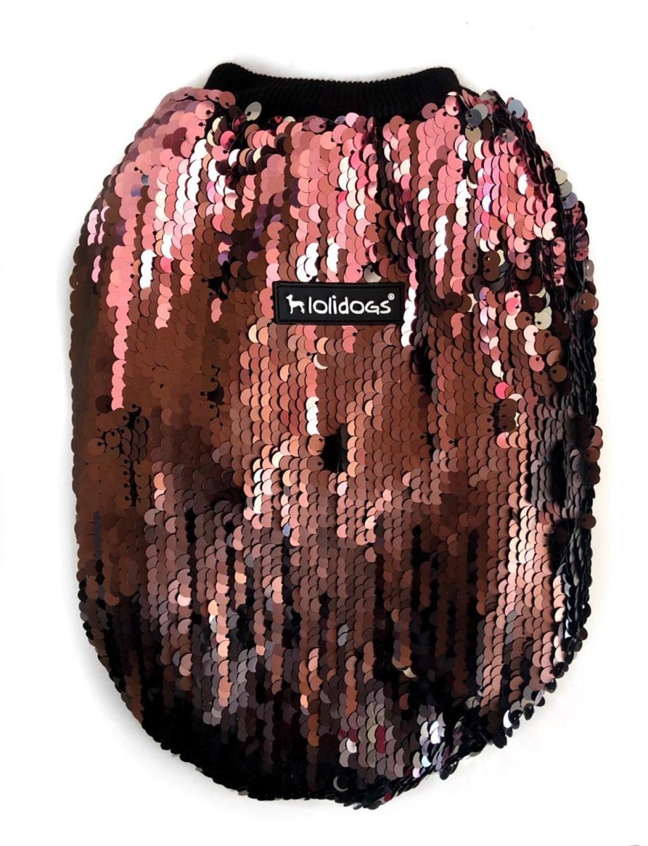 Lolidogs Çift Yönlü Payetli Pullu Köpek Ceketi