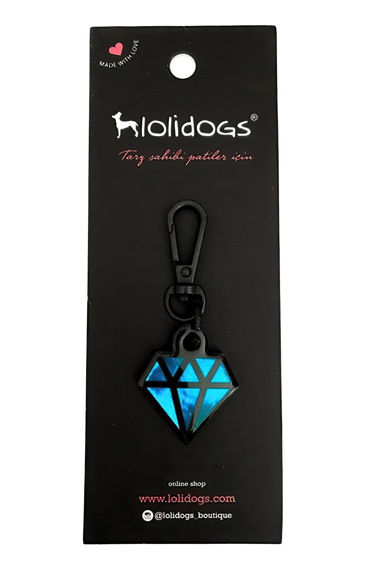 Lolidogs Diamond Köpek Künyesi - Metalik Mavi
