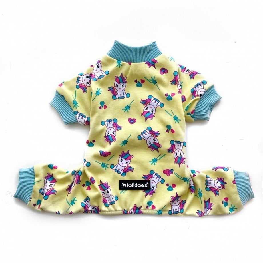Lolidogs Köpek Pijama Tulumu Unicorn Sarı